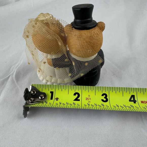 Russ Berrie Vintage Ceramic Wedding Bears Figurine Item 5504 Philippines 3”x3” - Picture 3 of 6